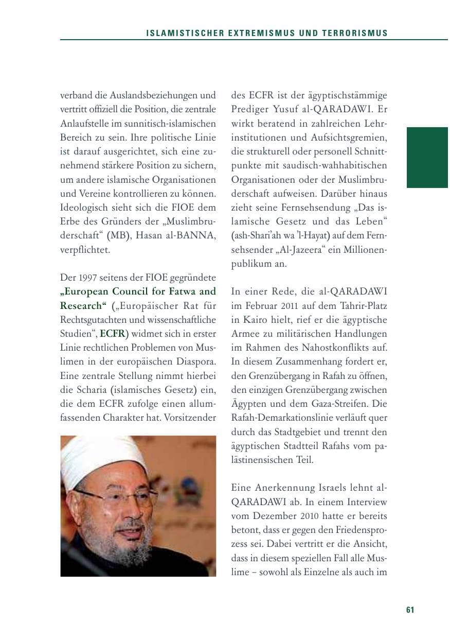 Seite 62 des Verfassungsschutzbericht 2011 Baden-Württemberg