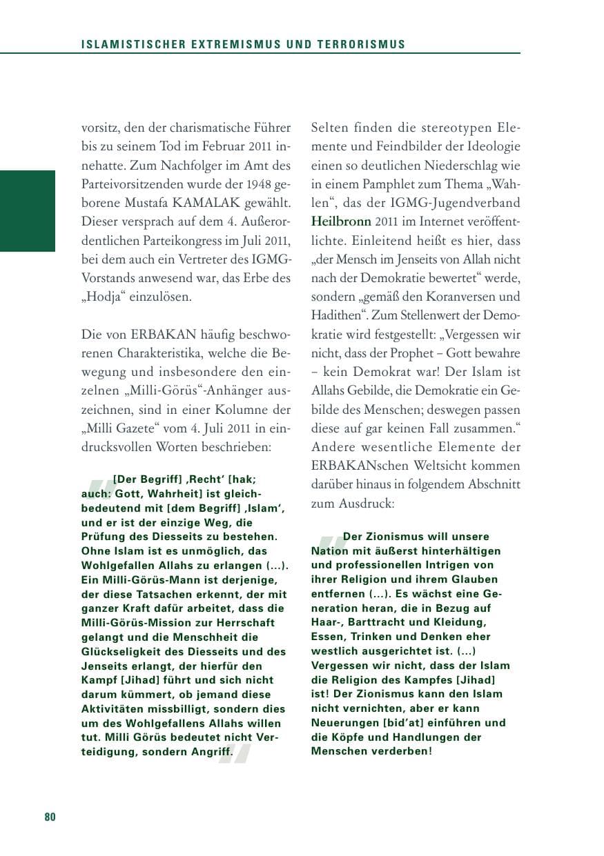 Seite 81 des Verfassungsschutzbericht 2011 Baden-Württemberg