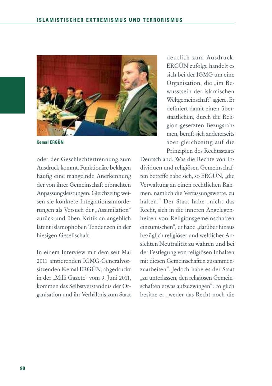 Seite 91 des Verfassungsschutzbericht 2011 Baden-Württemberg