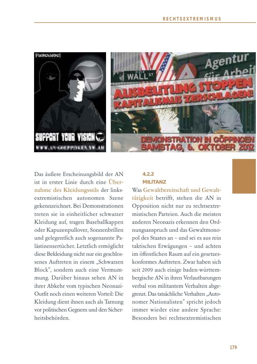 Seite 179 des Verfassungsschutzbericht 2012 Baden-Württemberg