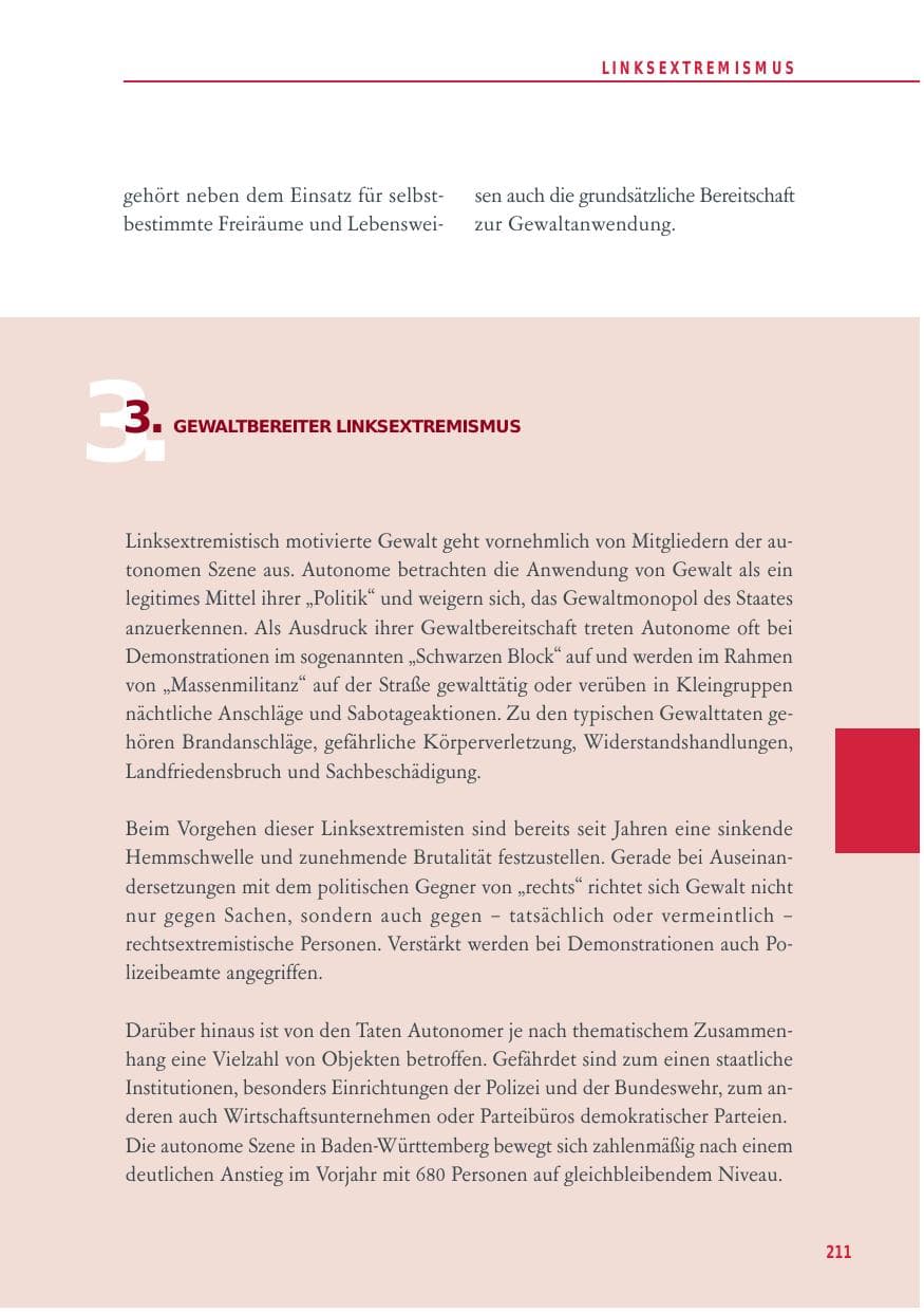Seite 211 des Verfassungsschutzbericht 2012 Baden-Württemberg