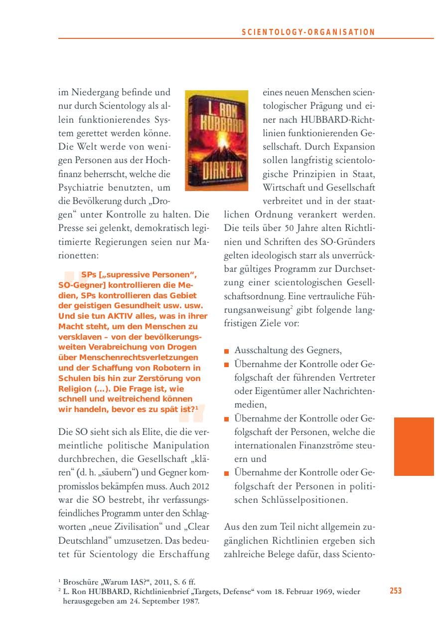 Seite 253 des Verfassungsschutzbericht 2012 Baden-Württemberg