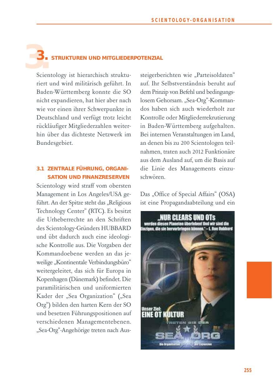 Seite 255 des Verfassungsschutzbericht 2012 Baden-Württemberg