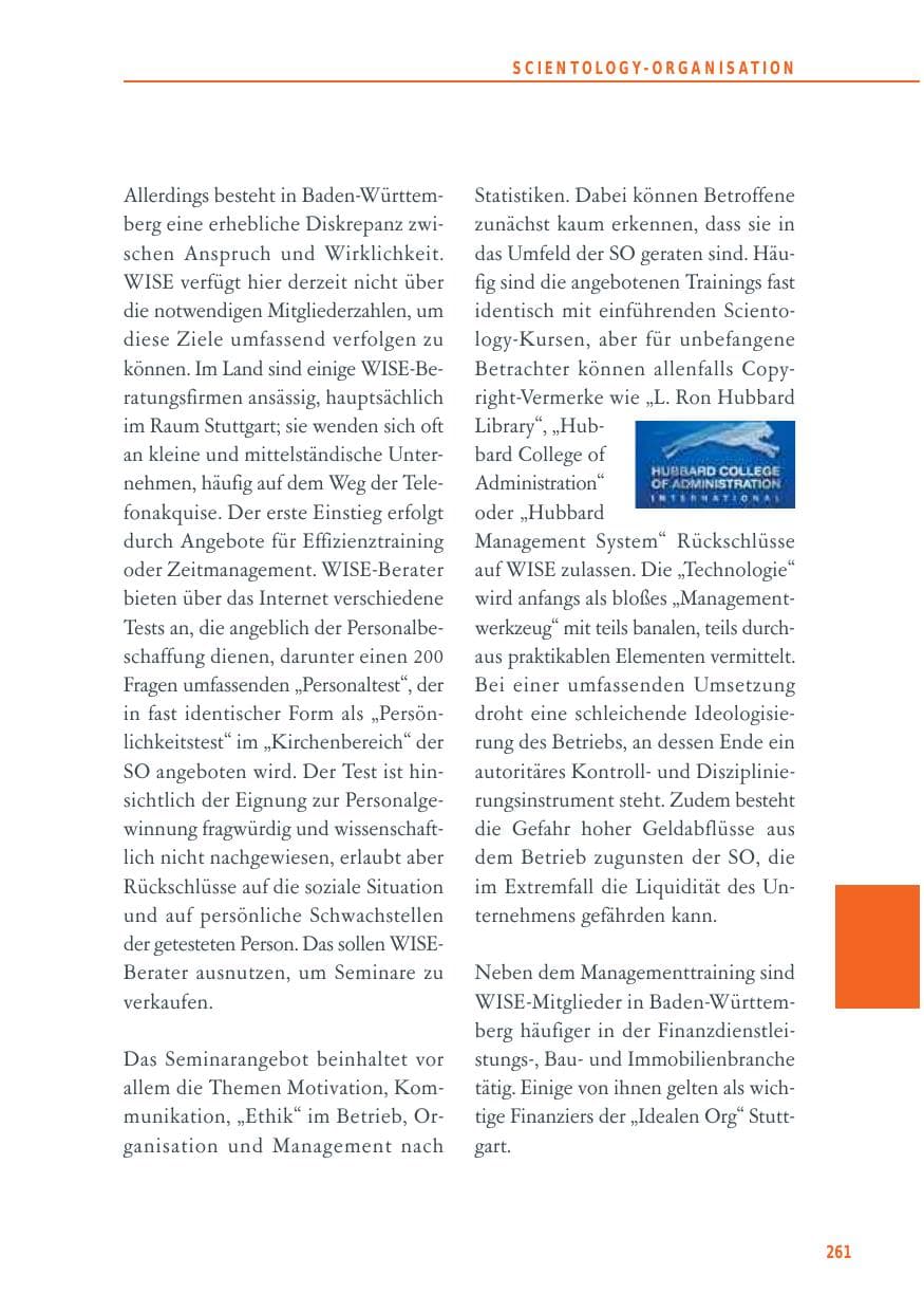 Seite 261 des Verfassungsschutzbericht 2012 Baden-Württemberg