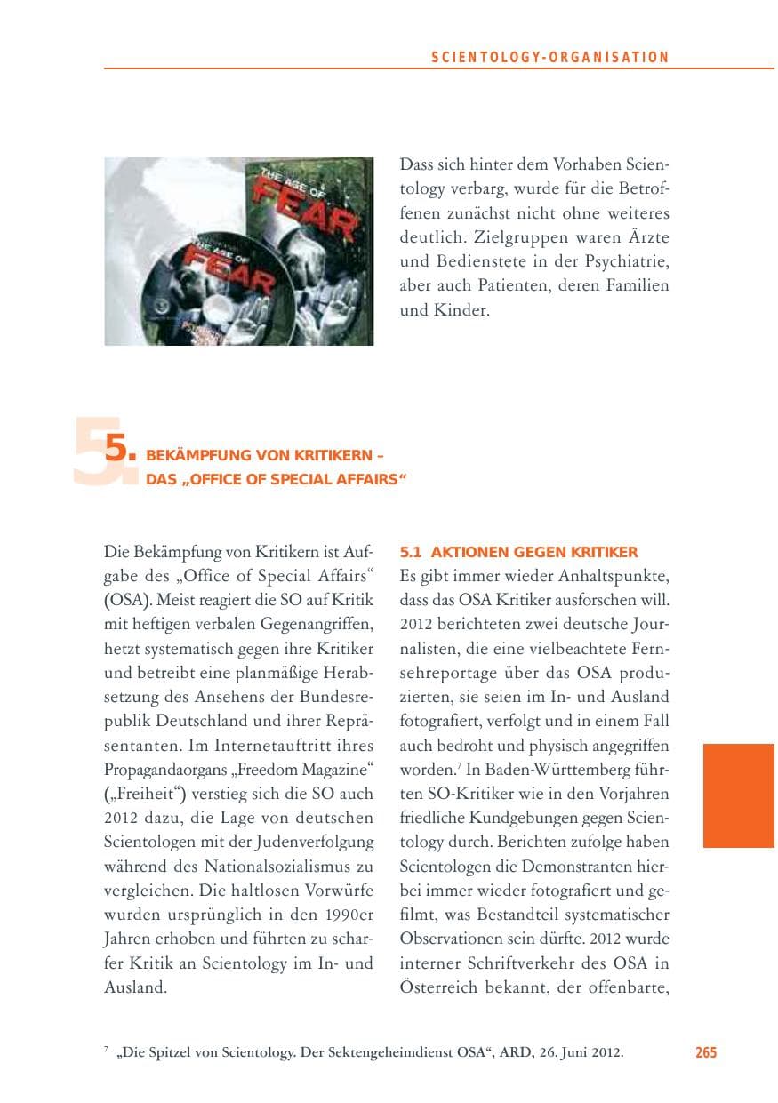 Seite 265 des Verfassungsschutzbericht 2012 Baden-Württemberg