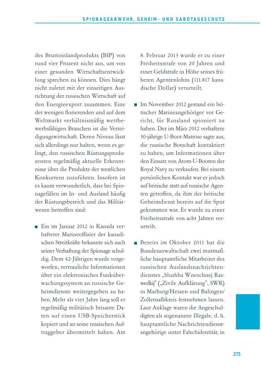 Seite 275 des Verfassungsschutzbericht 2012 Baden-Württemberg