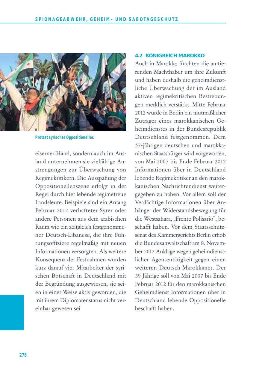 Seite 278 des Verfassungsschutzbericht 2012 Baden-Württemberg