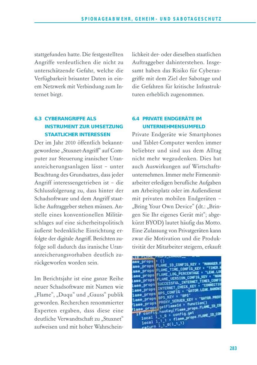 Seite 283 des Verfassungsschutzbericht 2012 Baden-Württemberg