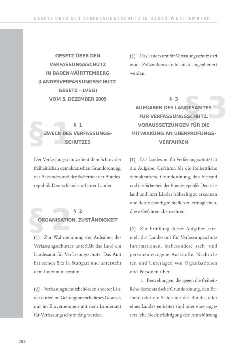 Seite 288 des Verfassungsschutzbericht 2012 Baden-Württemberg