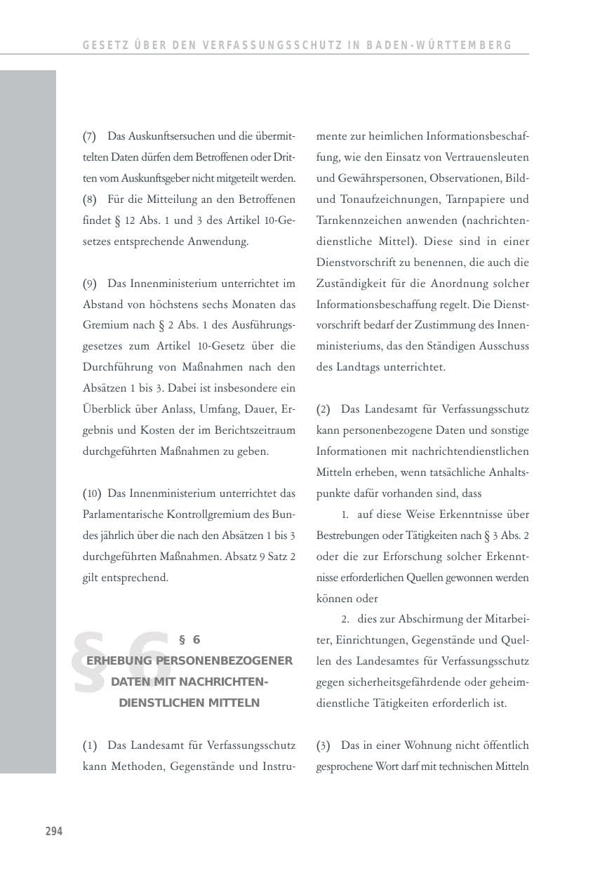 Seite 294 des Verfassungsschutzbericht 2012 Baden-Württemberg