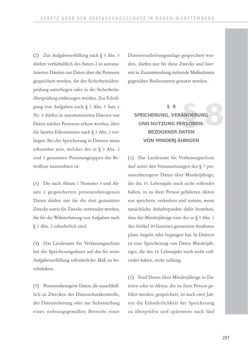 Seite 297 des Verfassungsschutzbericht 2012 Baden-Württemberg