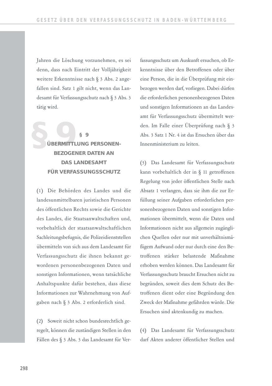 Seite 298 des Verfassungsschutzbericht 2012 Baden-Württemberg