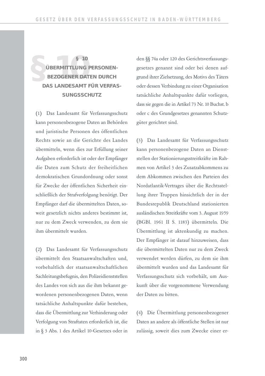 Seite 300 des Verfassungsschutzbericht 2012 Baden-Württemberg