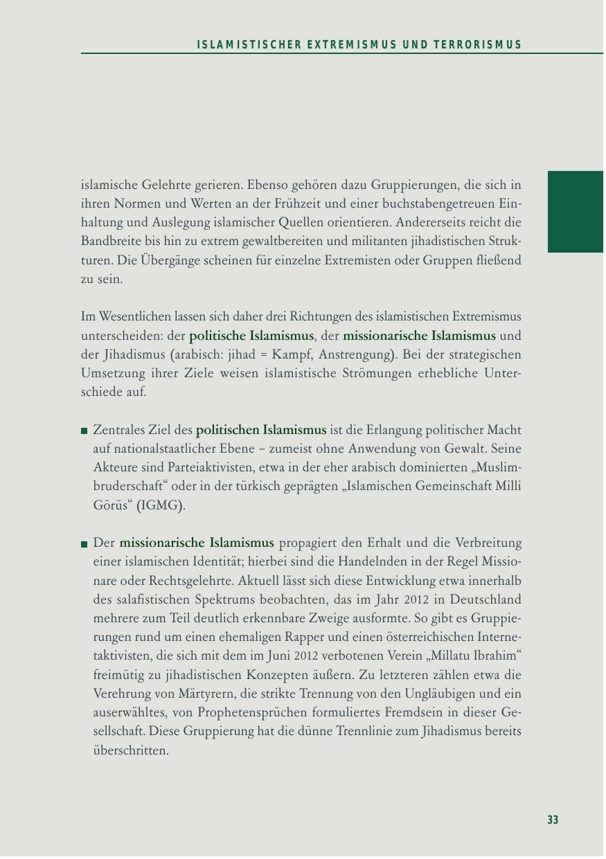 Seite 33 des Verfassungsschutzbericht 2012 Baden-Württemberg