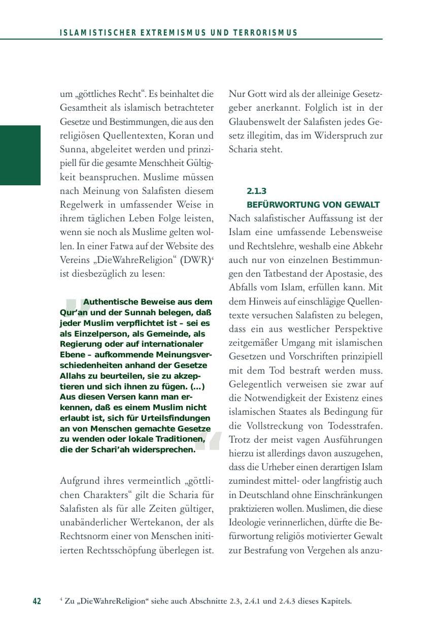 Seite 42 des Verfassungsschutzbericht 2012 Baden-Württemberg