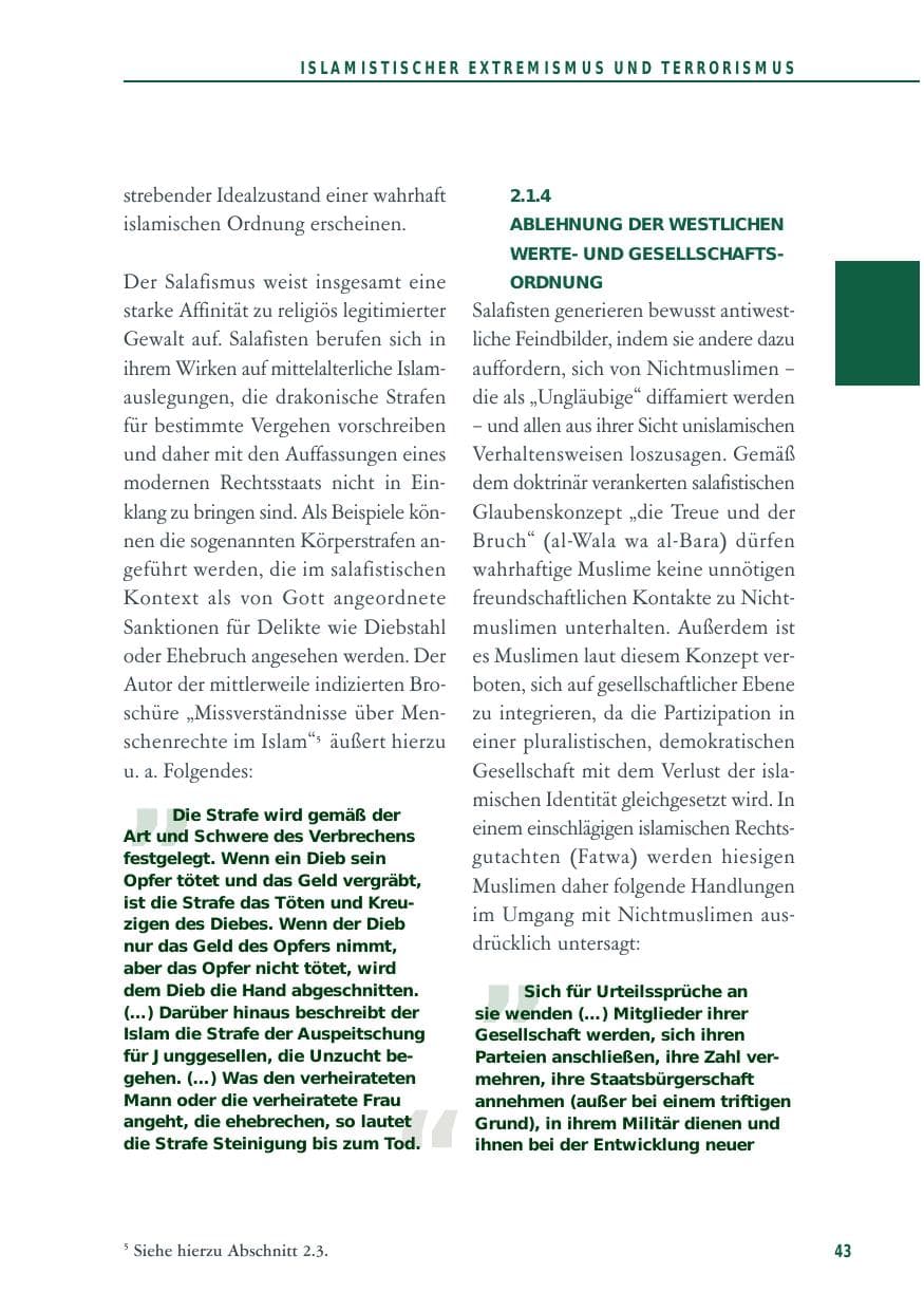 Seite 43 des Verfassungsschutzbericht 2012 Baden-Württemberg