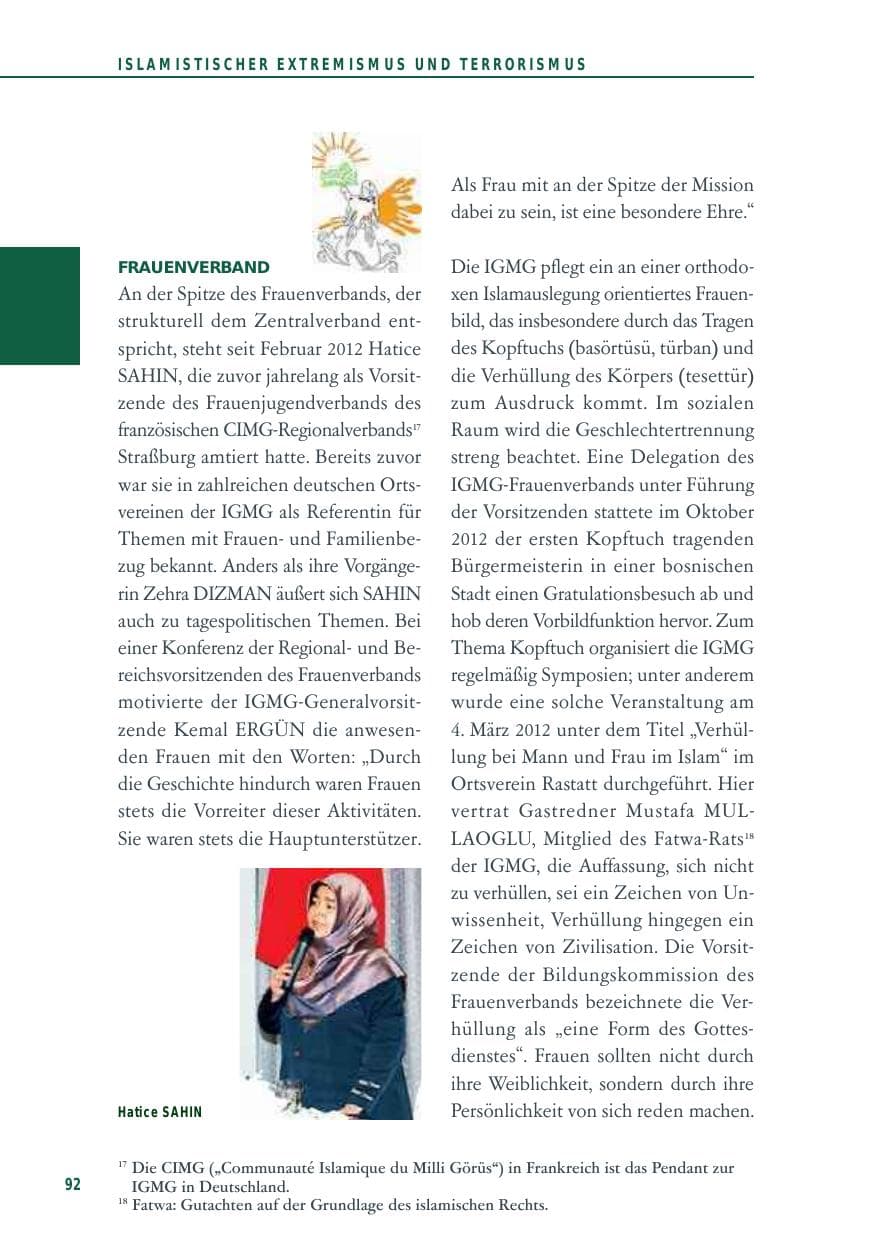 Seite 92 des Verfassungsschutzbericht 2012 Baden-Württemberg