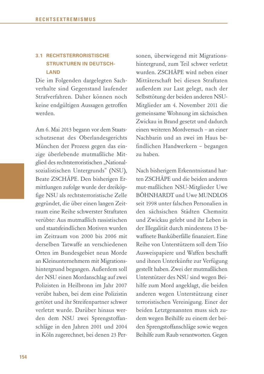 Seite 154 des Verfassungsschutzbericht 2013 Baden-Württemberg