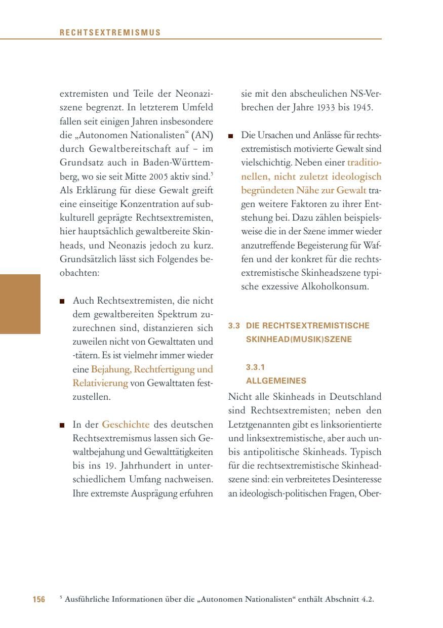 Seite 156 des Verfassungsschutzbericht 2013 Baden-Württemberg