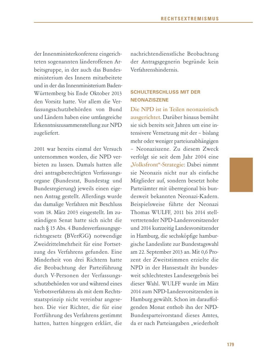 Seite 179 des Verfassungsschutzbericht 2013 Baden-Württemberg