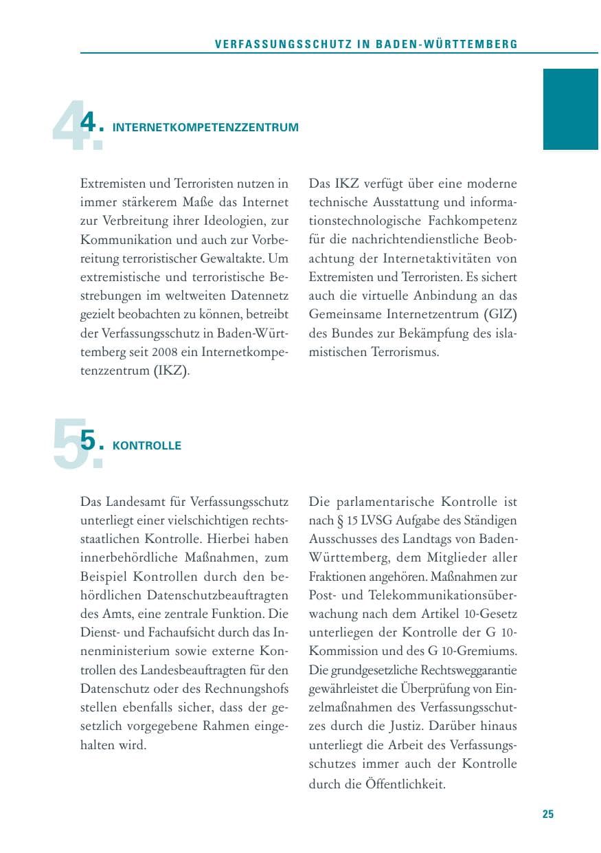 Seite 25 des Verfassungsschutzbericht 2013 Baden-Württemberg