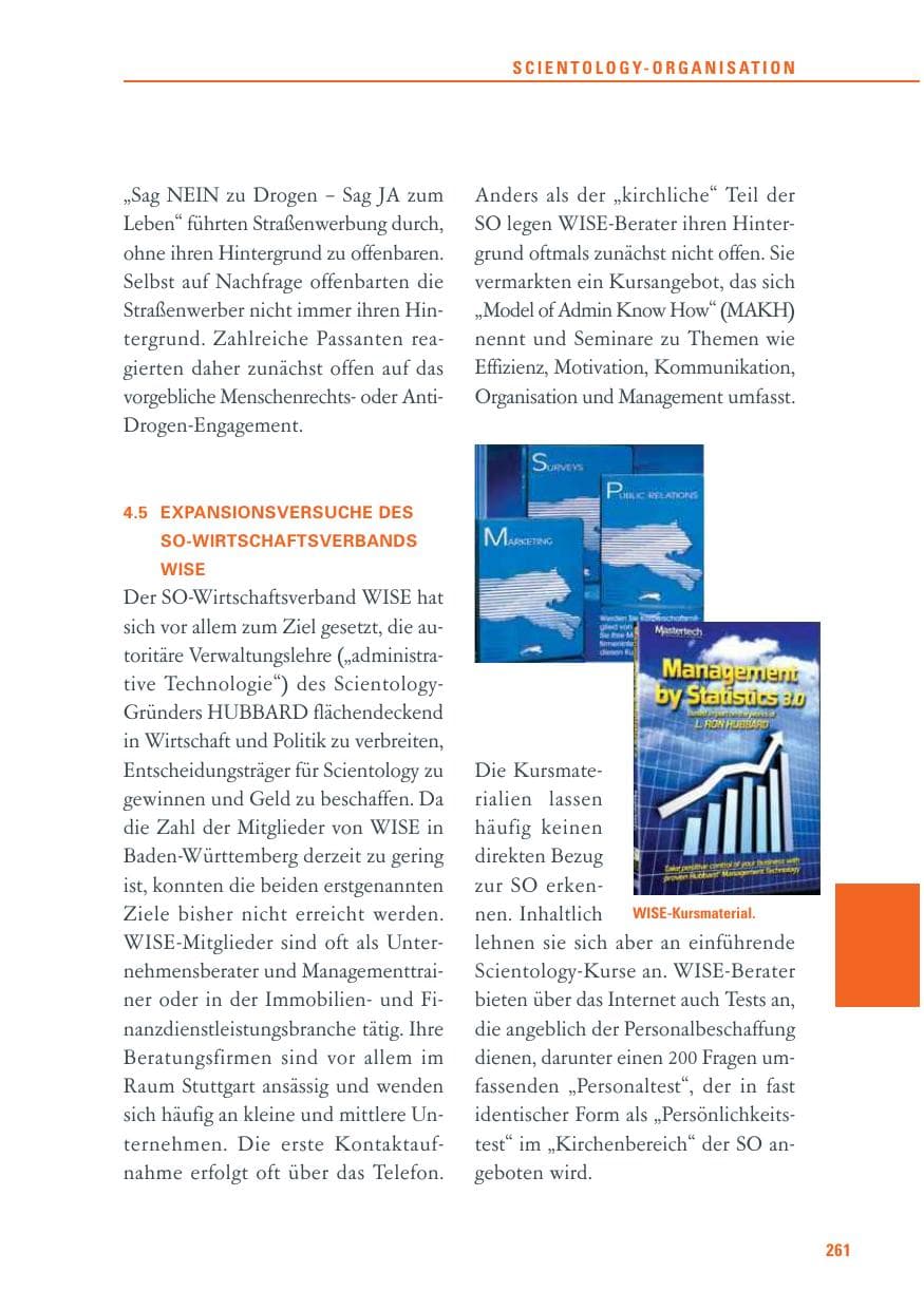 Seite 261 des Verfassungsschutzbericht 2013 Baden-Württemberg