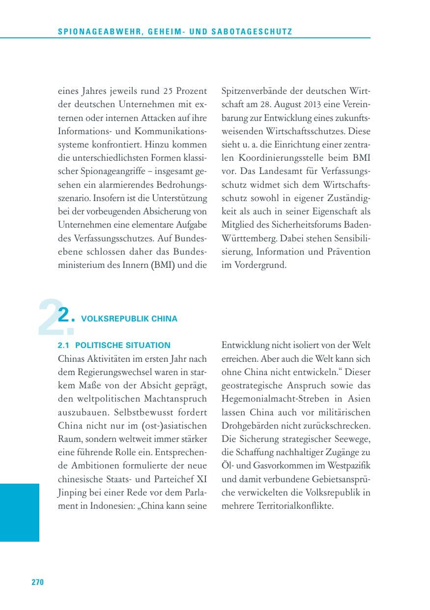 Seite 270 des Verfassungsschutzbericht 2013 Baden-Württemberg