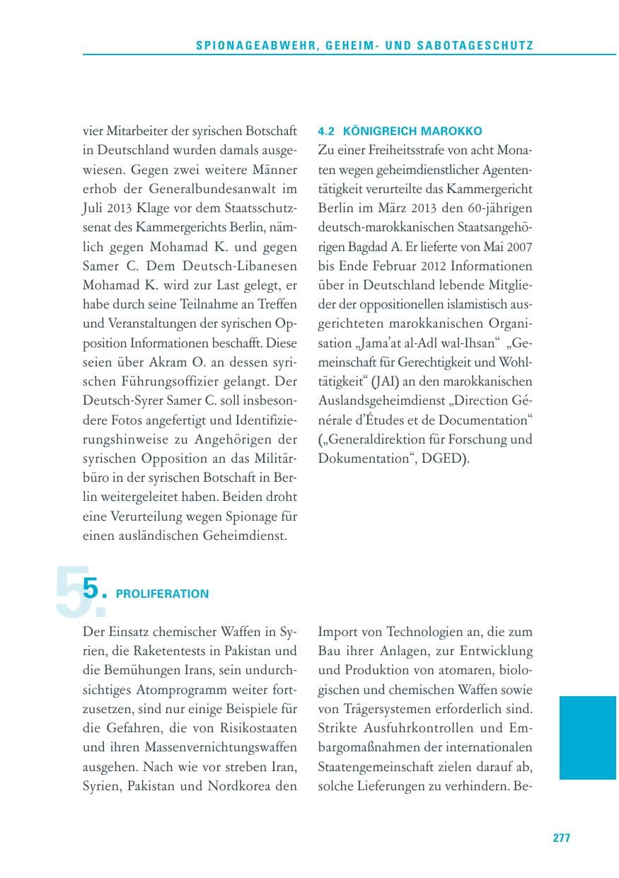 Seite 277 des Verfassungsschutzbericht 2013 Baden-Württemberg