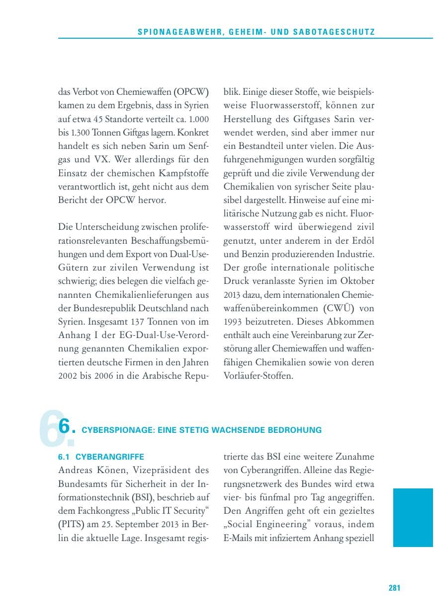 Seite 281 des Verfassungsschutzbericht 2013 Baden-Württemberg
