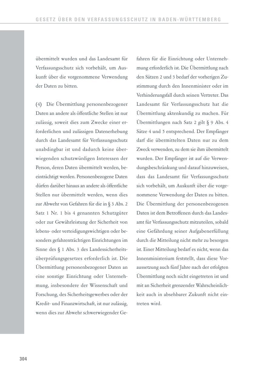 Seite 304 des Verfassungsschutzbericht 2013 Baden-Württemberg