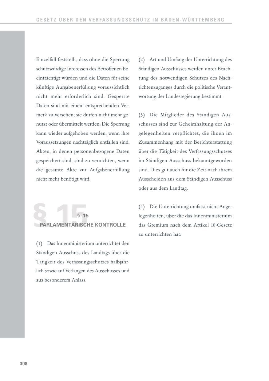 Seite 308 des Verfassungsschutzbericht 2013 Baden-Württemberg
