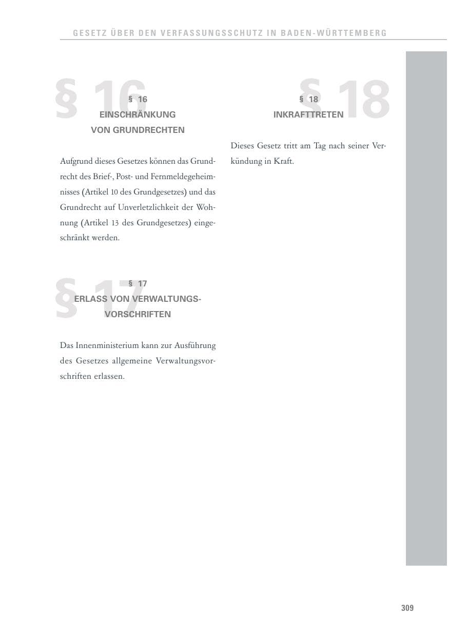 Seite 309 des Verfassungsschutzbericht 2013 Baden-Württemberg