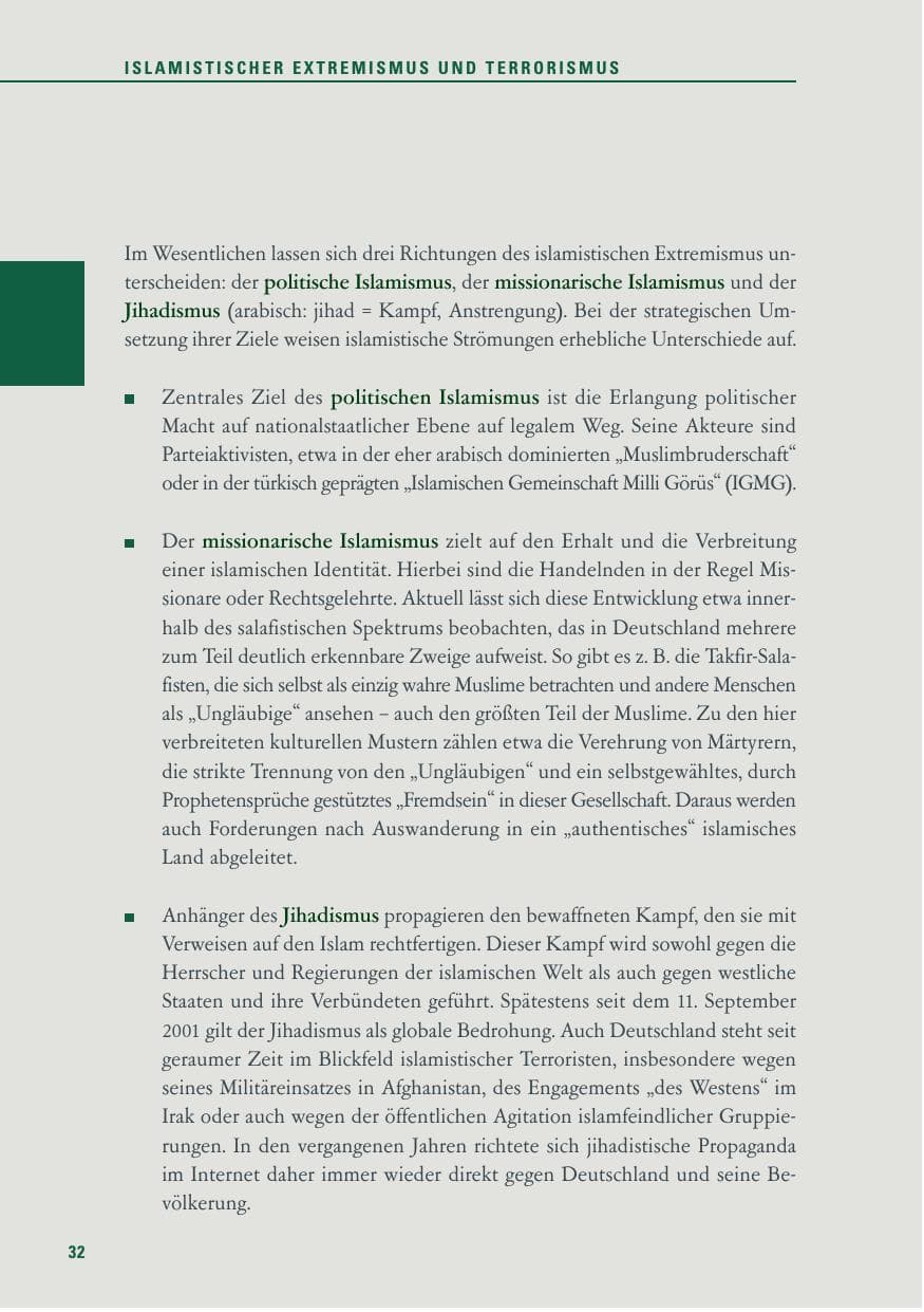 Seite 32 des Verfassungsschutzbericht 2013 Baden-Württemberg