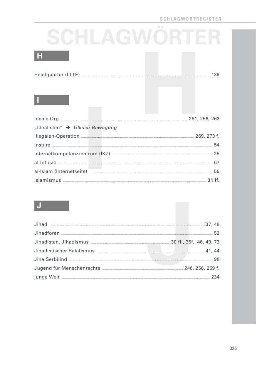 Seite 325 des Verfassungsschutzbericht 2013 Baden-Württemberg