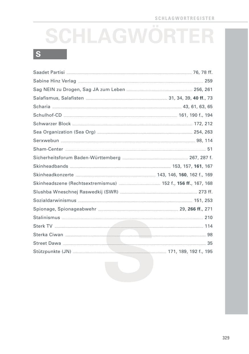 Seite 329 des Verfassungsschutzbericht 2013 Baden-Württemberg