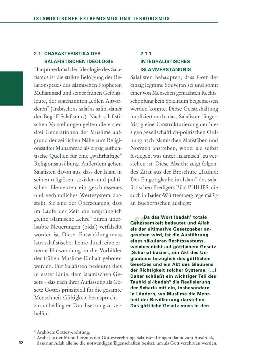 Seite 42 des Verfassungsschutzbericht 2013 Baden-Württemberg