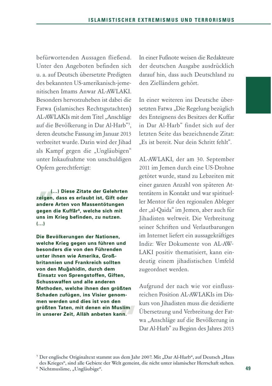 Seite 49 des Verfassungsschutzbericht 2013 Baden-Württemberg