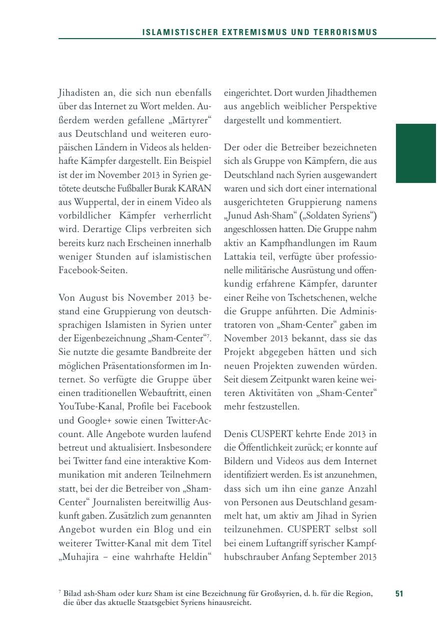 Seite 51 des Verfassungsschutzbericht 2013 Baden-Württemberg