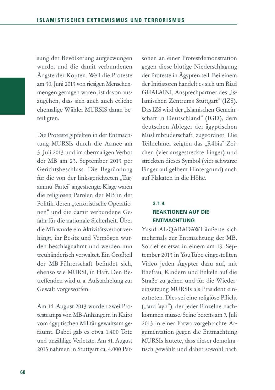 Seite 60 des Verfassungsschutzbericht 2013 Baden-Württemberg