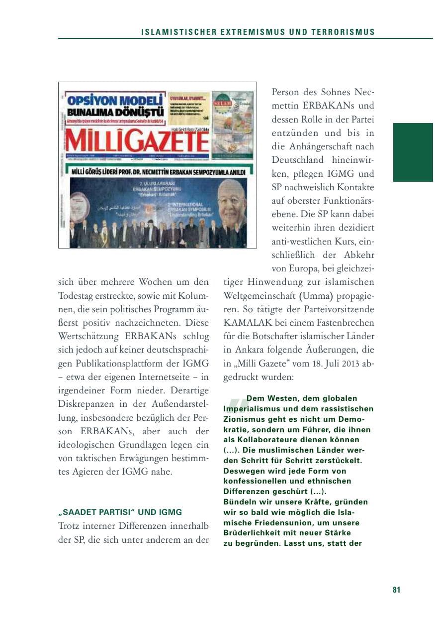 Seite 81 des Verfassungsschutzbericht 2013 Baden-Württemberg