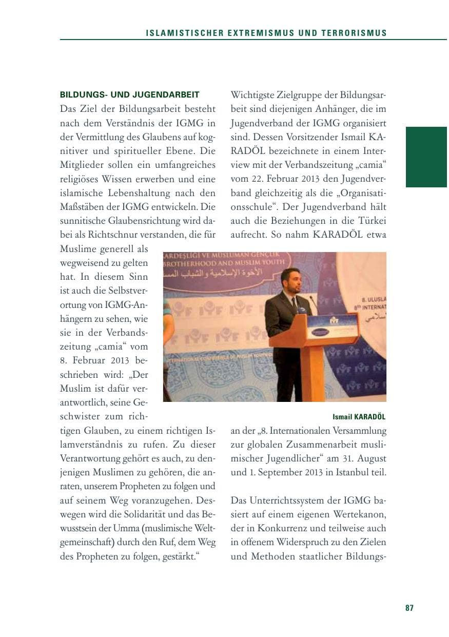Seite 87 des Verfassungsschutzbericht 2013 Baden-Württemberg
