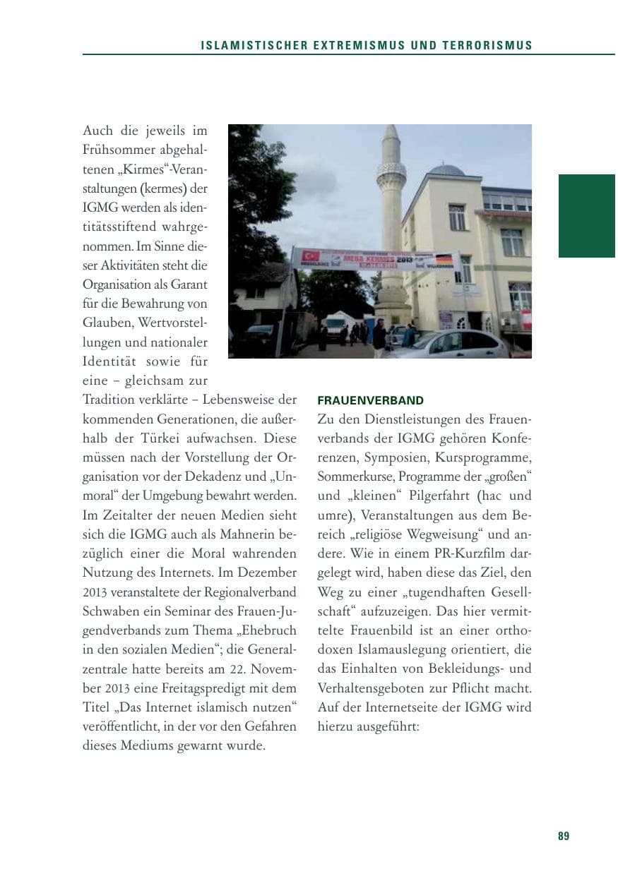 Seite 89 des Verfassungsschutzbericht 2013 Baden-Württemberg