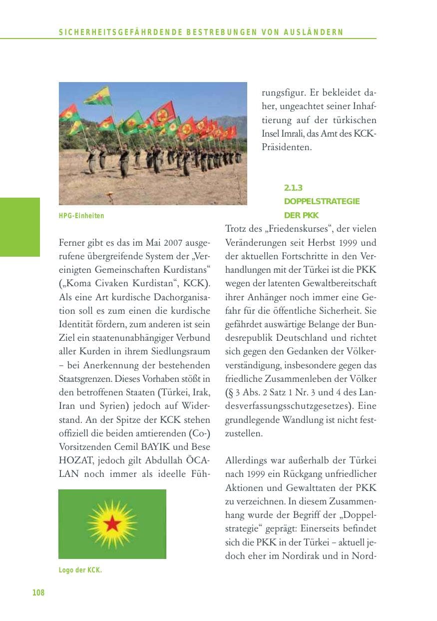 Seite 108 des Verfassungsschutzbericht 2014 Baden-Württemberg