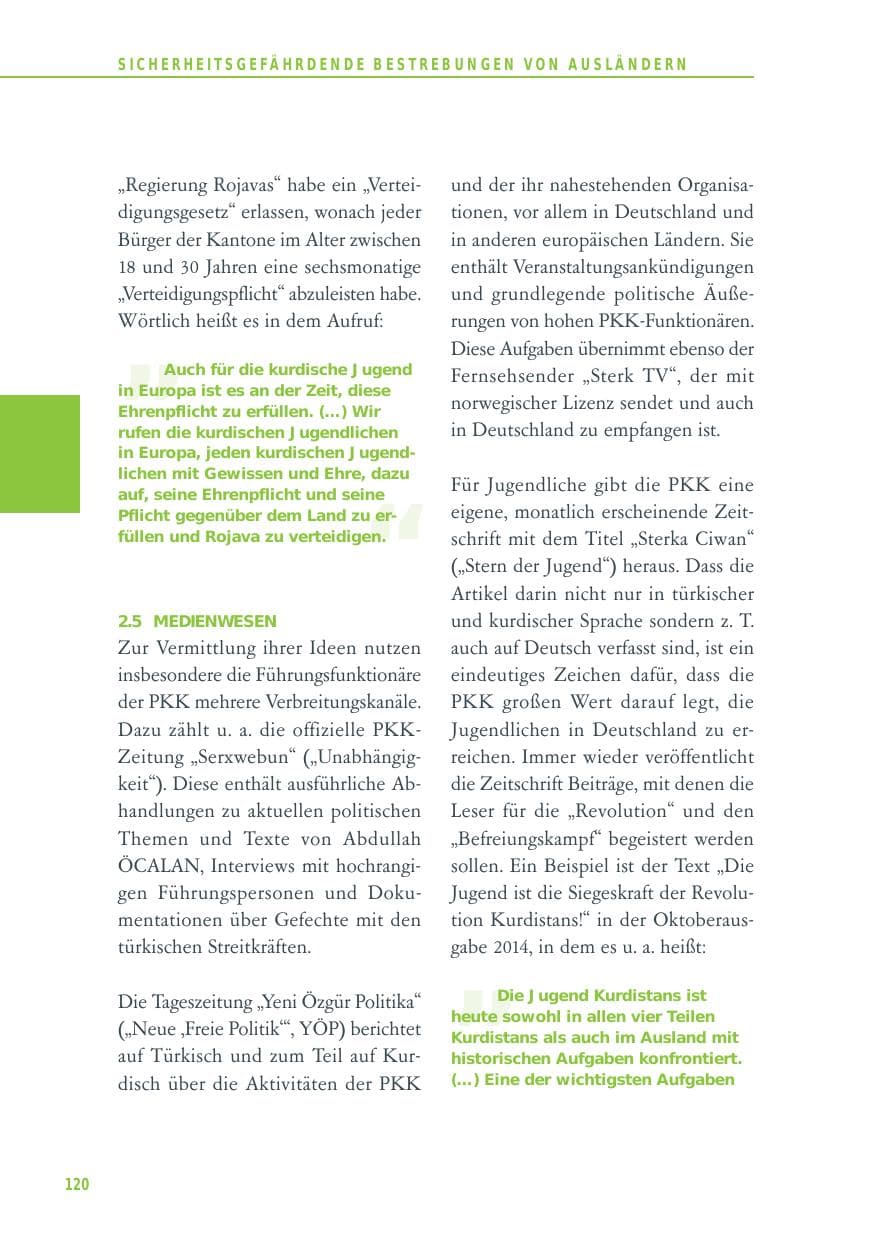 Seite 120 des Verfassungsschutzbericht 2014 Baden-Württemberg