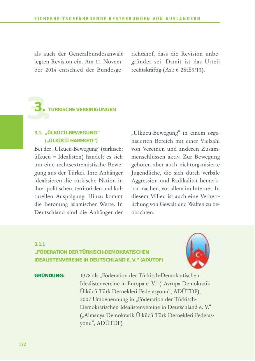 Seite 122 des Verfassungsschutzbericht 2014 Baden-Württemberg