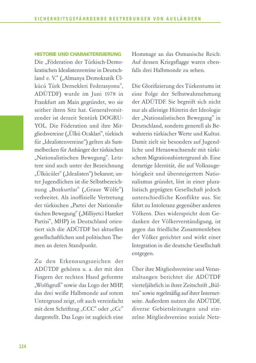 Seite 124 des Verfassungsschutzbericht 2014 Baden-Württemberg