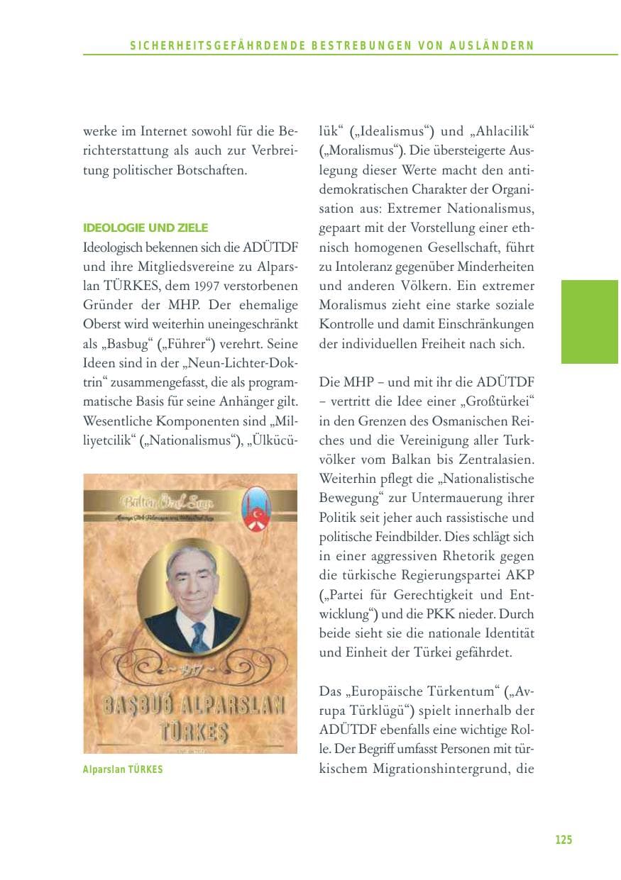 Seite 125 des Verfassungsschutzbericht 2014 Baden-Württemberg