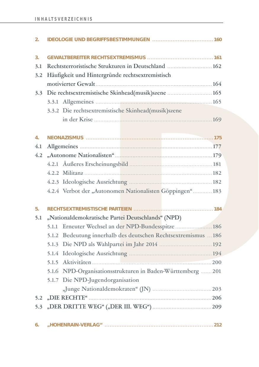 Seite 14 des Verfassungsschutzbericht 2014 Baden-Württemberg
