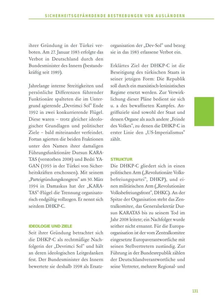 Seite 131 des Verfassungsschutzbericht 2014 Baden-Württemberg