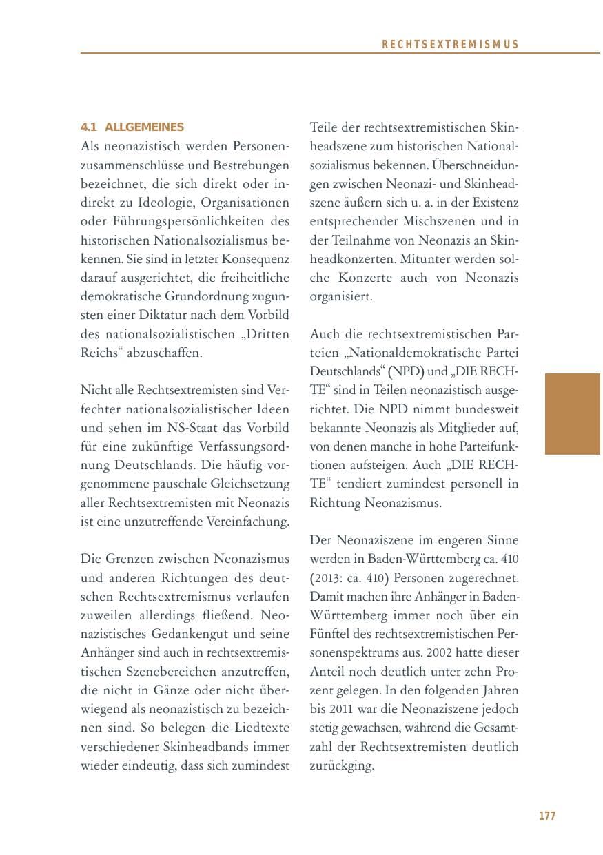 Seite 177 des Verfassungsschutzbericht 2014 Baden-Württemberg